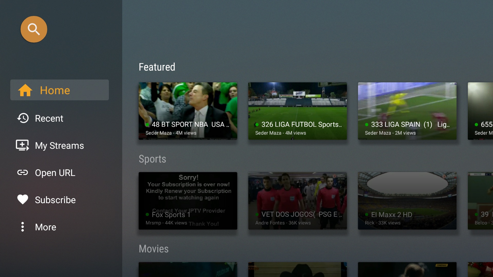 Live Stream Player for Android TV Box